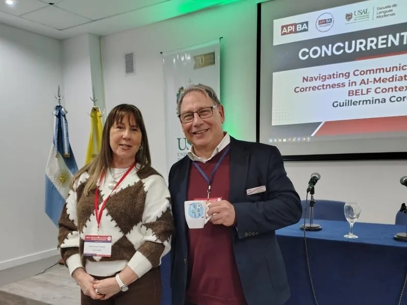 María Teresa Cangiano junto a Evan Frendo, referente internacional en Business English